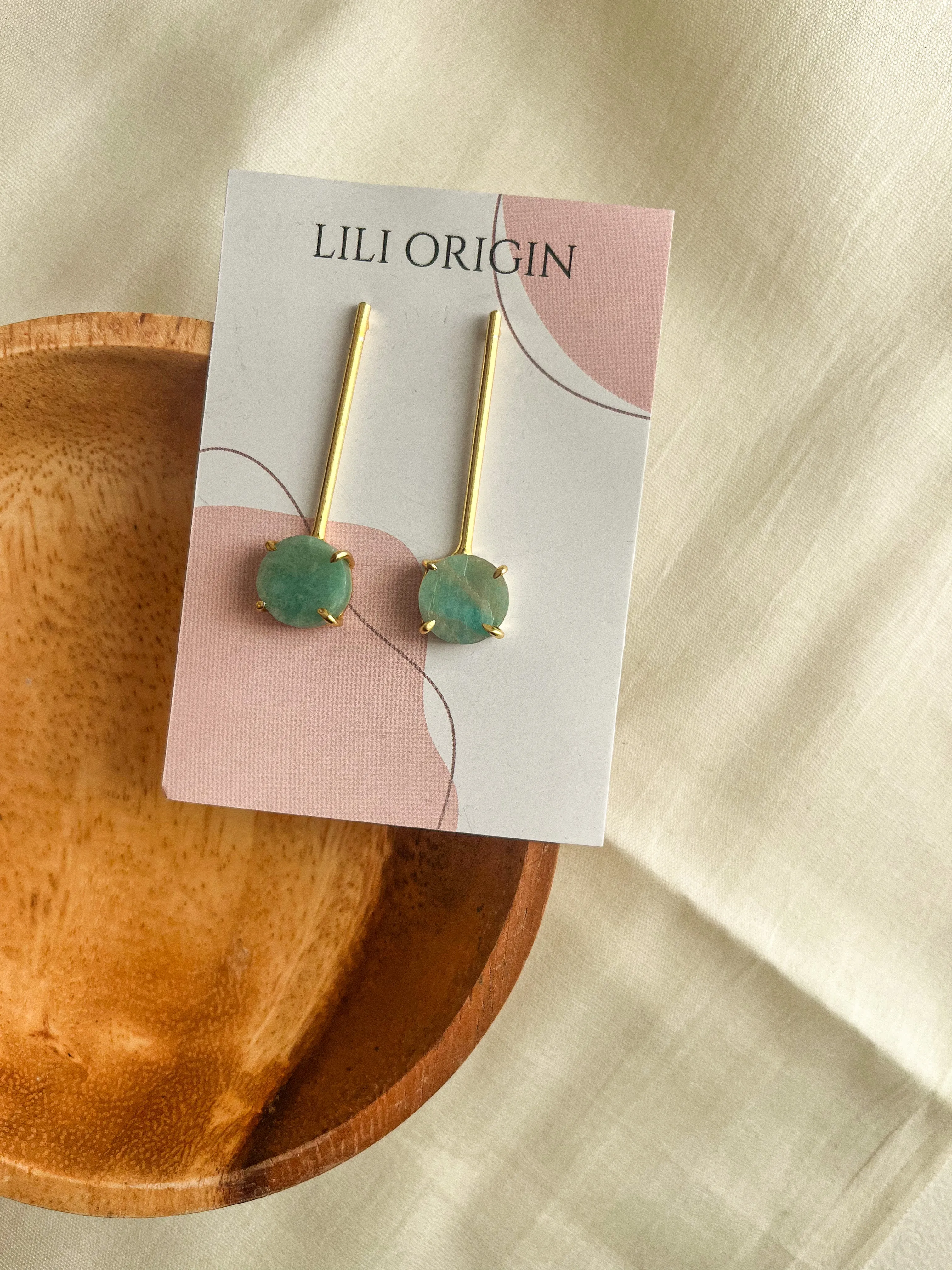 Long Green Amazonite Earring