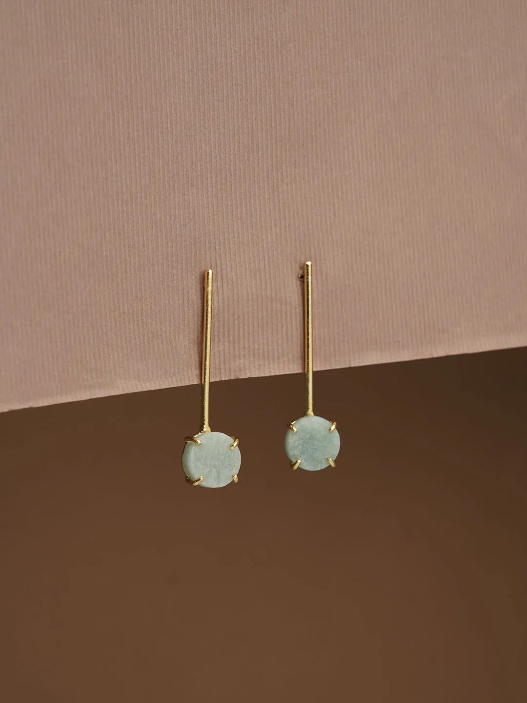 Long Green Amazonite Earring