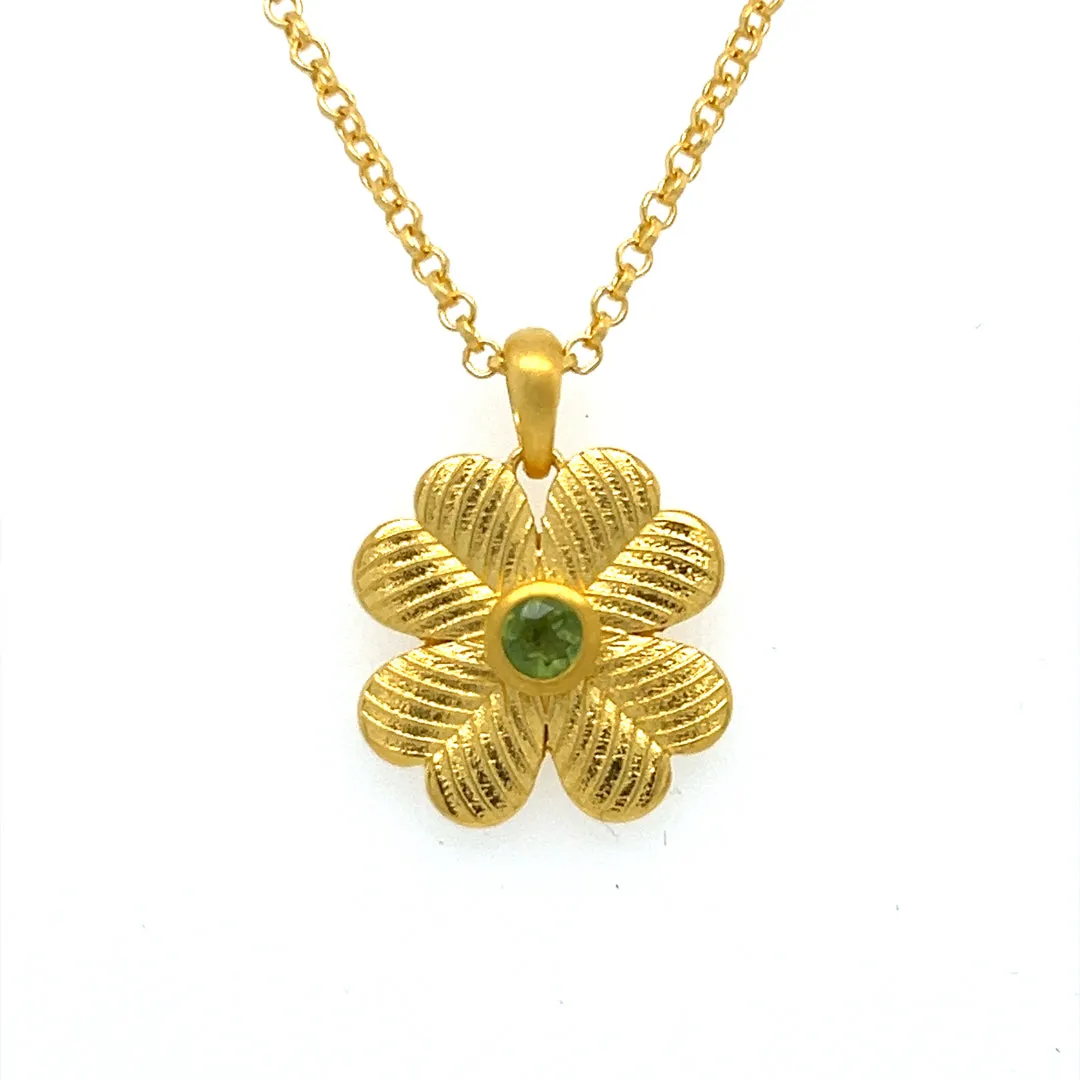 Lucky Clover Peridot Necklace