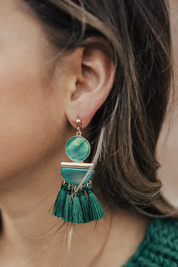 Manhattan Magic Tassel Earrings in Jade