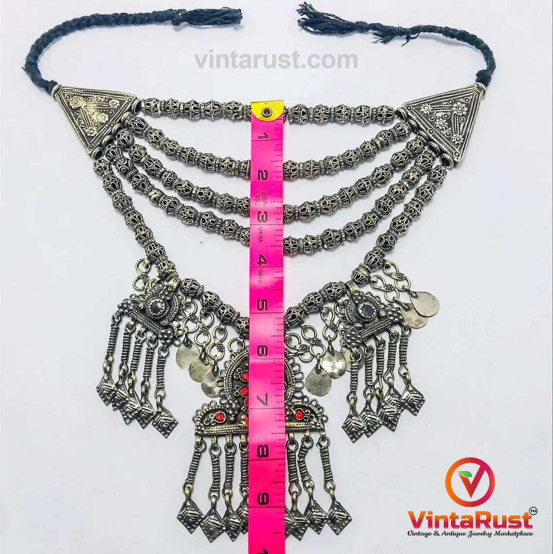 Massive Choker With Three Dangling Pendants