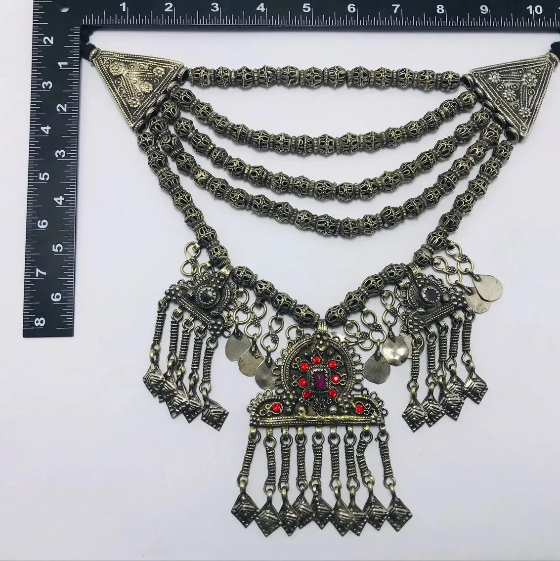 Massive Choker With Three Dangling Pendants