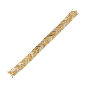 Masterpiece Chevron Chic 15.41Ct Yellow Sapphire and 2.26Ct Diamond Bracelet in 18k Yellow Gold, 7in