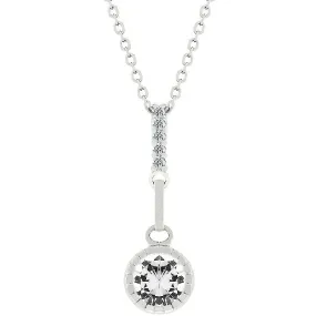 Maypo Clear Round Drop Pendant | 1ct