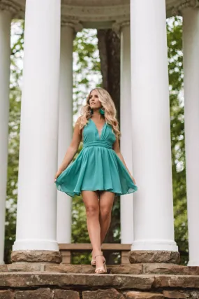 Meant To Impress Lace Trim Dress In Jade