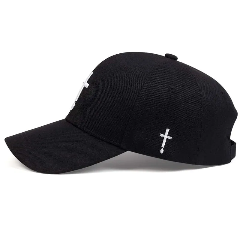 Men Women Fashion Embroidery Cross Baseball Cap Cotton Snapback Dad Hat Bone Casquette Summer Couple Hip Hop Caps