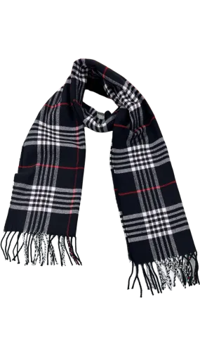 Men's black fashion plaid scarf cashmere feels