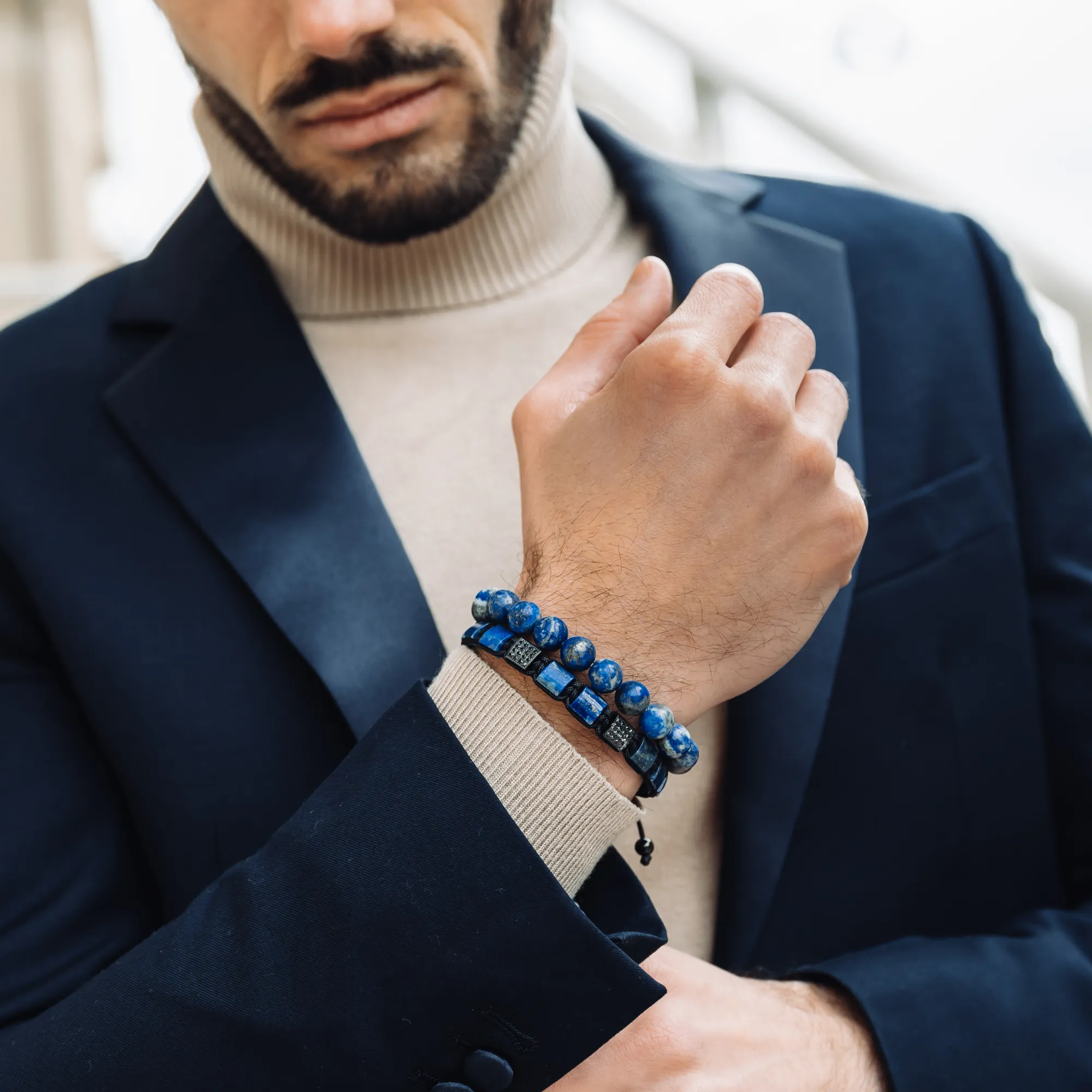 Men's LAPIS LAZULI Beaded Bracelet