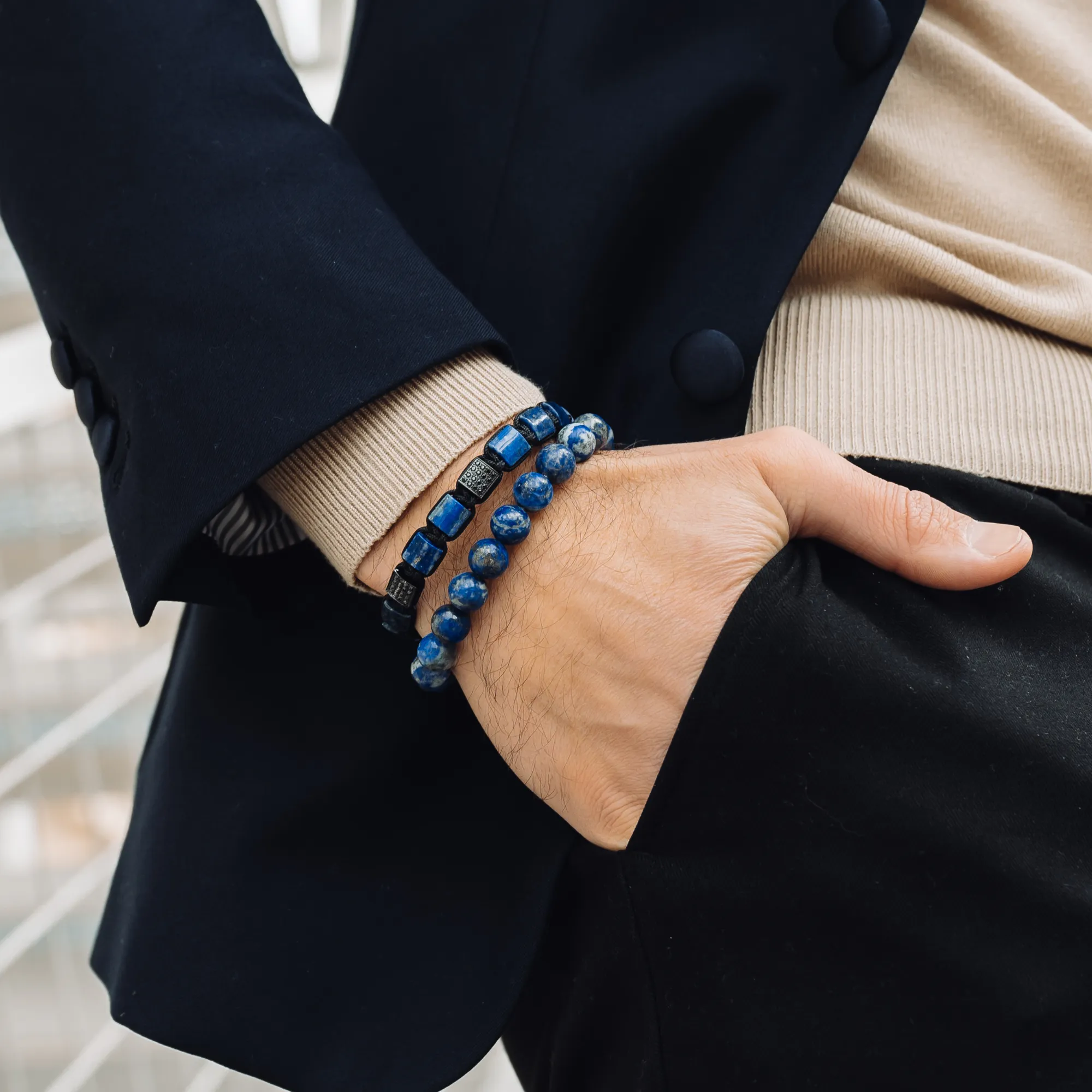 Men's LAPIS LAZULI Beaded Bracelet