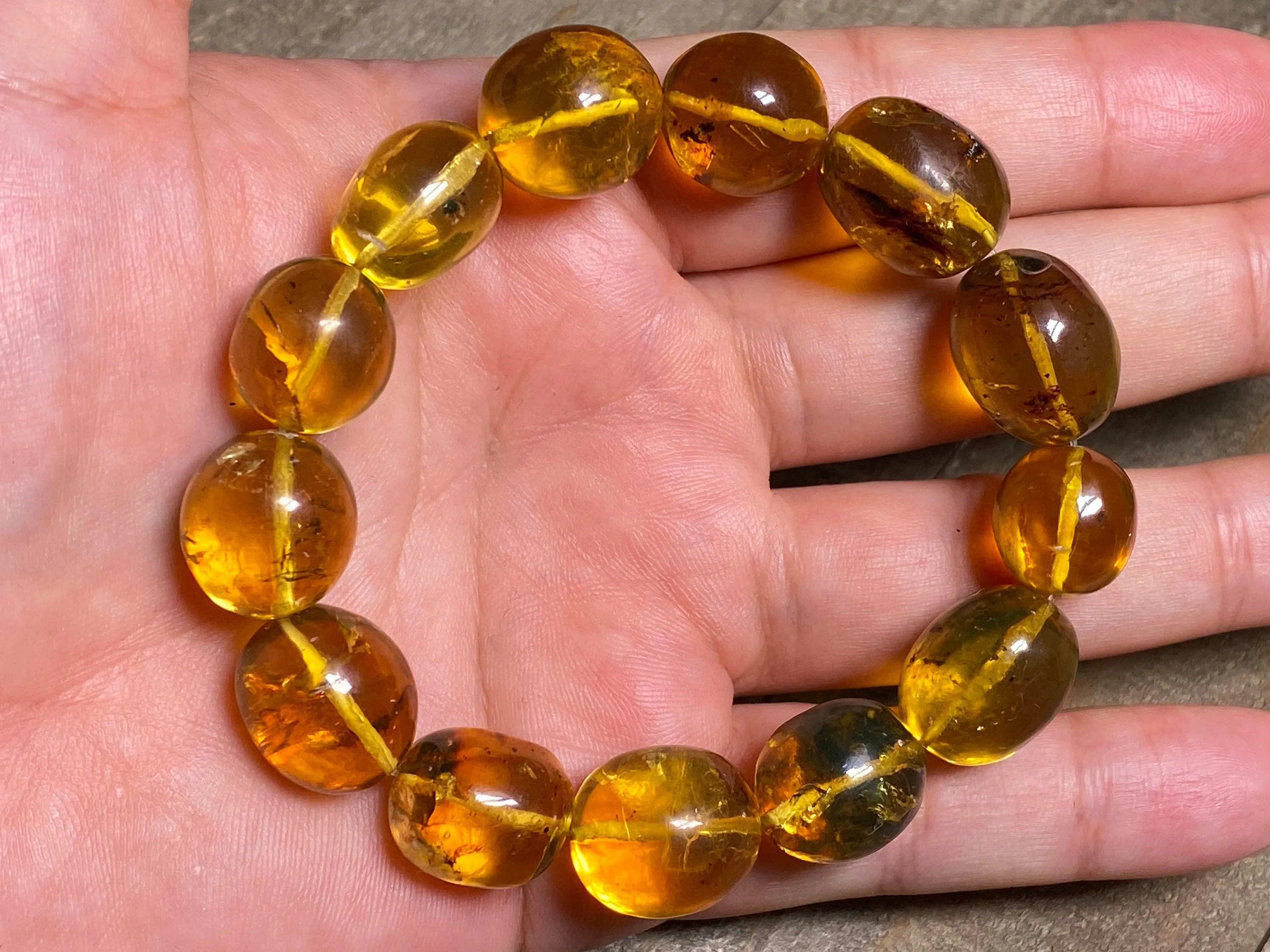 Mexican AMBER Crystal Bracelet - Beaded Bracelet, Handmade Jewelry, Healing Crystals and Stones, 48255