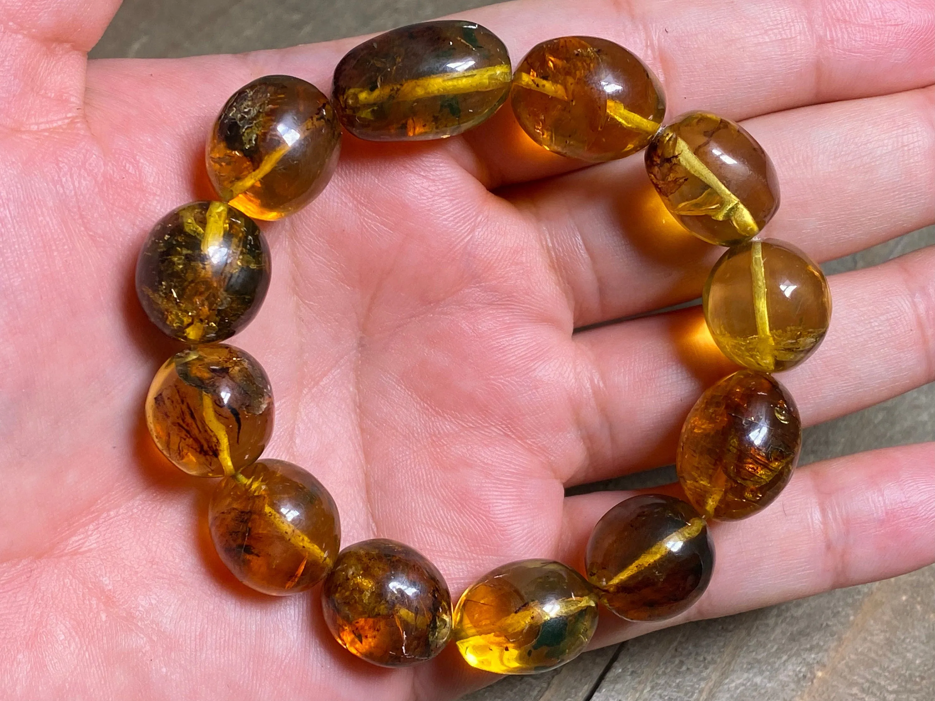 Mexican AMBER Crystal Bracelet - Beaded Bracelet, Handmade Jewelry, Healing Crystals and Stones, 48272