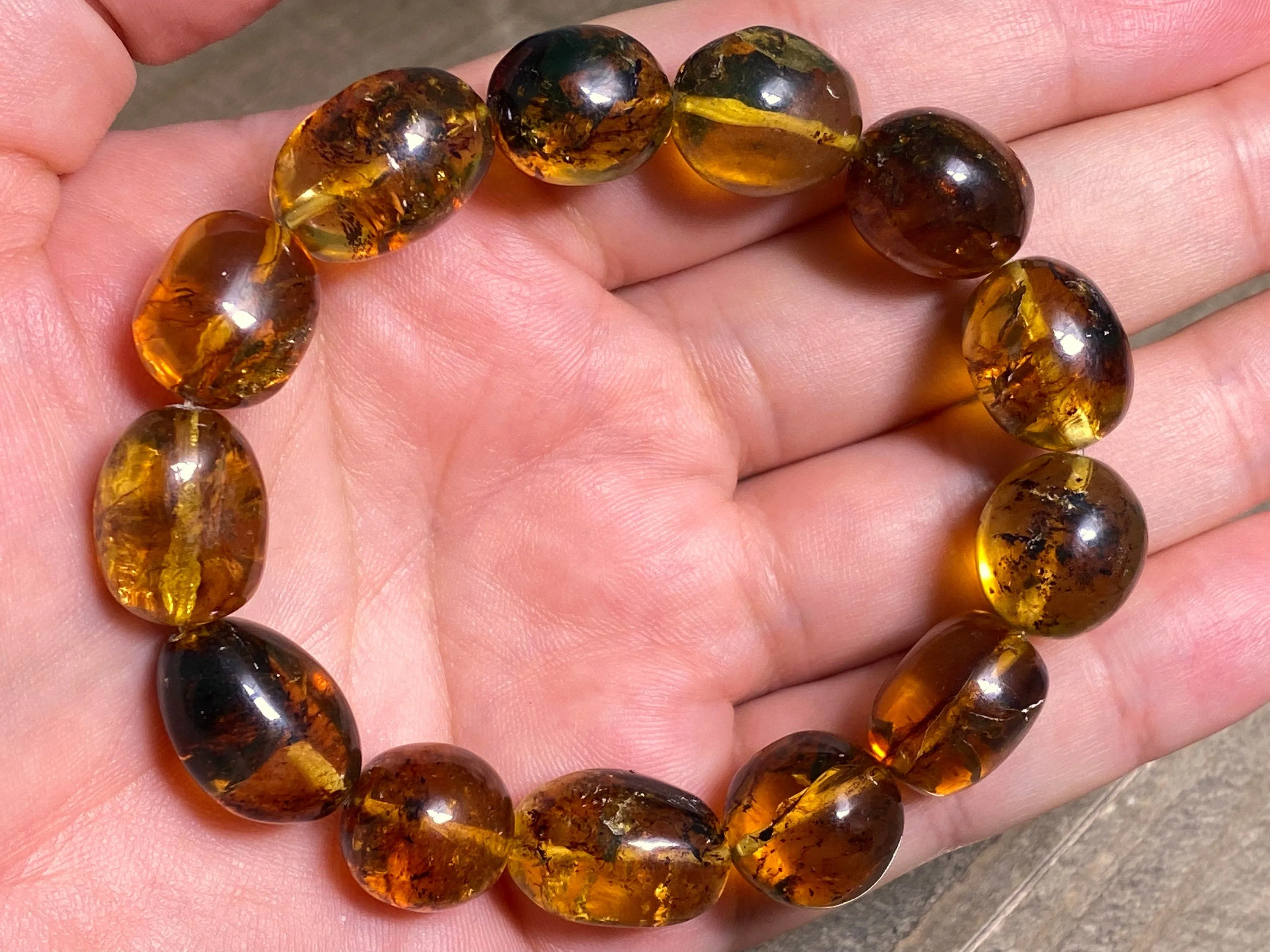 Mexican AMBER Crystal Bracelet - Beaded Bracelet, Handmade Jewelry, Healing Crystals and Stones, 48284