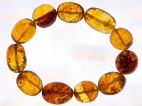 Mexican AMBER Crystal Bracelet - Beaded Bracelet, Handmade Jewelry, Healing Crystals and Stones, 48292