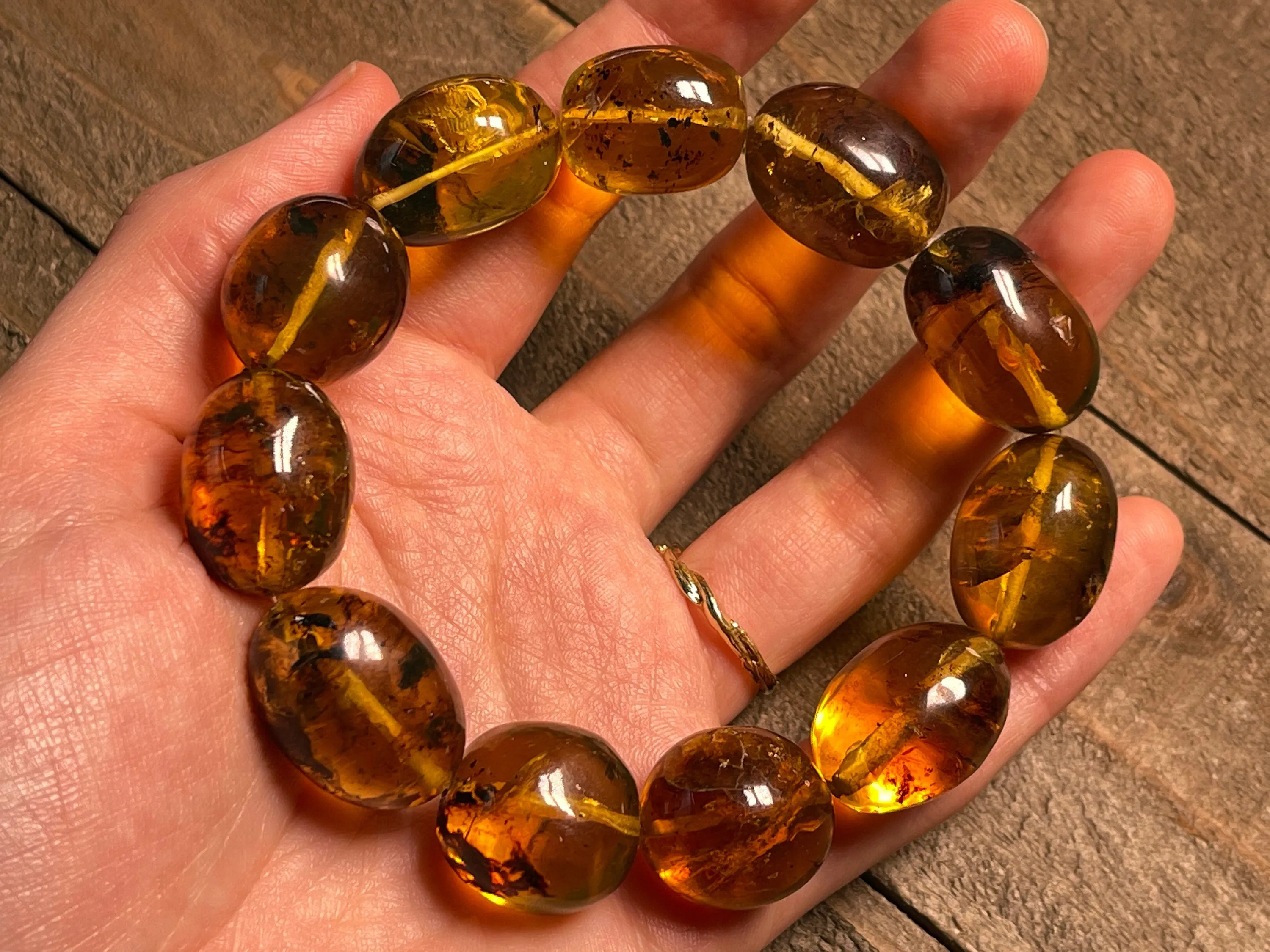 Mexican AMBER Crystal Bracelet - Beaded Bracelet, Handmade Jewelry, Healing Crystals and Stones, 48393