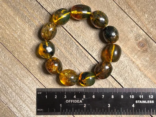 Mexican AMBER Crystal Bracelet - Beaded Bracelet, Handmade Jewelry, Healing Crystals and Stones, 48447