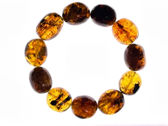 Mexican AMBER Crystal Bracelet - Beaded Bracelet, Handmade Jewelry, Healing Crystals and Stones, 48447