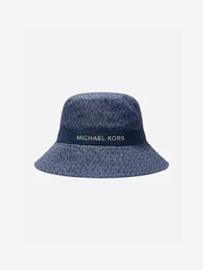 Michael Kors Girls Logo Bucket Hat in Navy