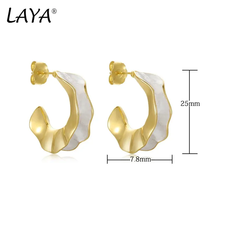 Modern Jewelry Pretty Design High Quality Brass Metal Geometric White Enamel Earrings For Girl Women Gift 2023 Trend Accessories