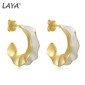 Modern Jewelry Pretty Design High Quality Brass Metal Geometric White Enamel Earrings For Girl Women Gift 2023 Trend Accessories