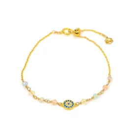 Morganite Evil Eye  Bracelet