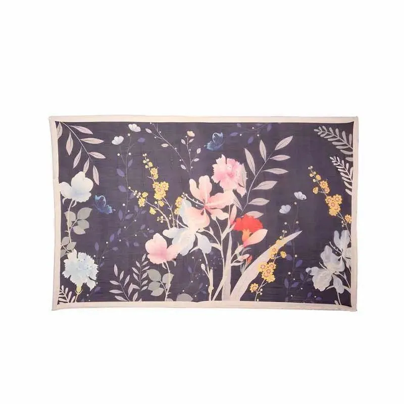 Mulberry Silk Elegant Floral Silk Chiffon Scarf 87 x 87 cm & 175 x 107 cm