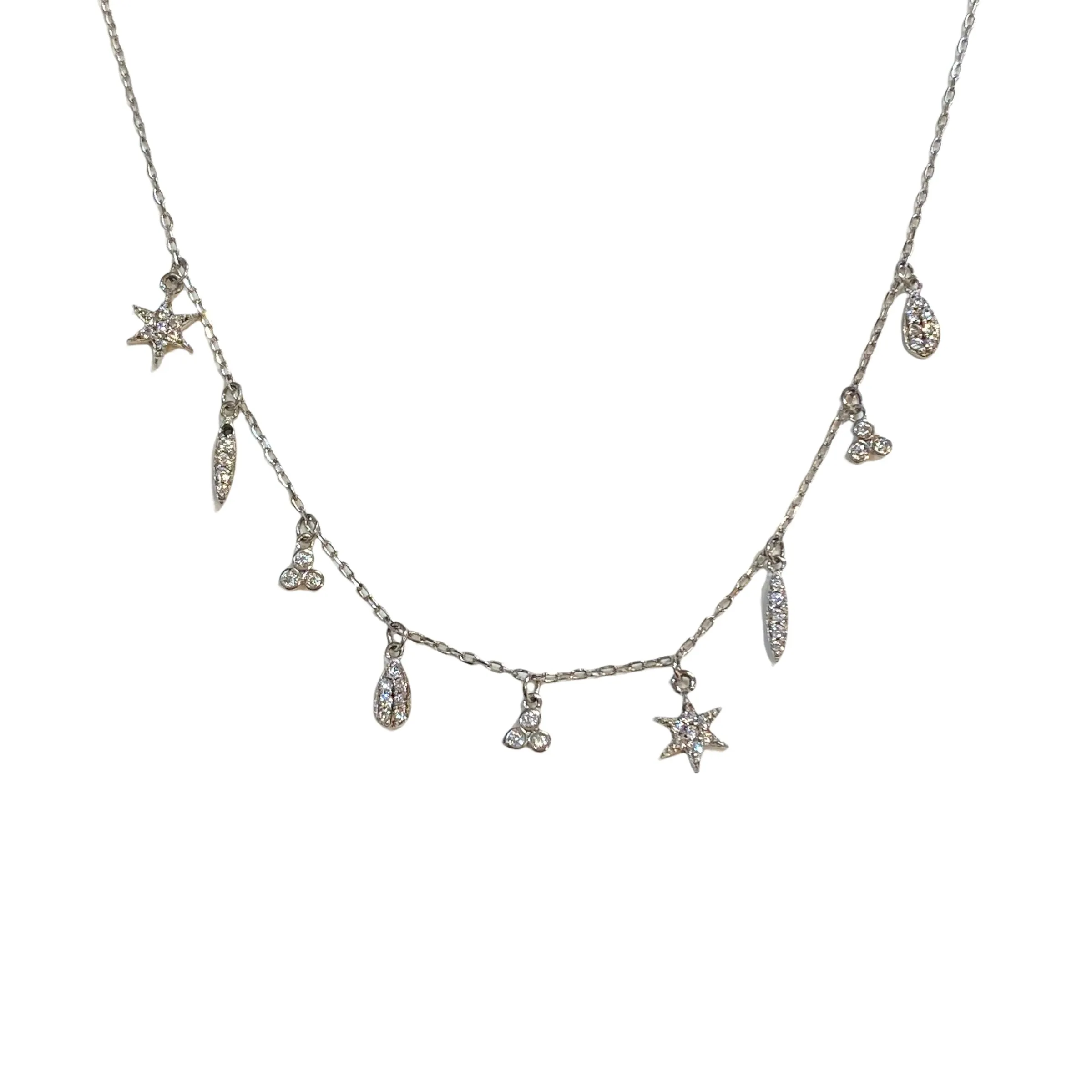 Multi Charm Starburst CZ Choker