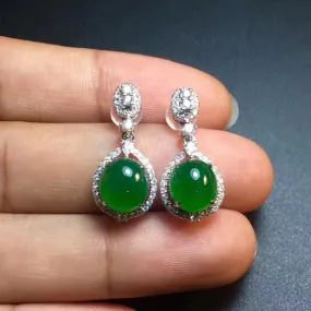 Natural Jade Earrings Jadeite Earrings NEG9