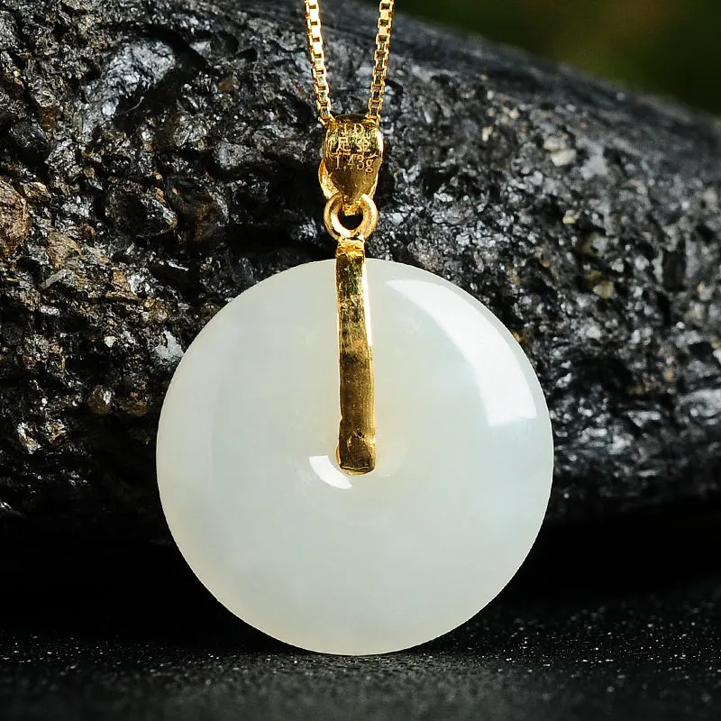 Natural Jade Pendant Nephrite Gold Pendant PT148