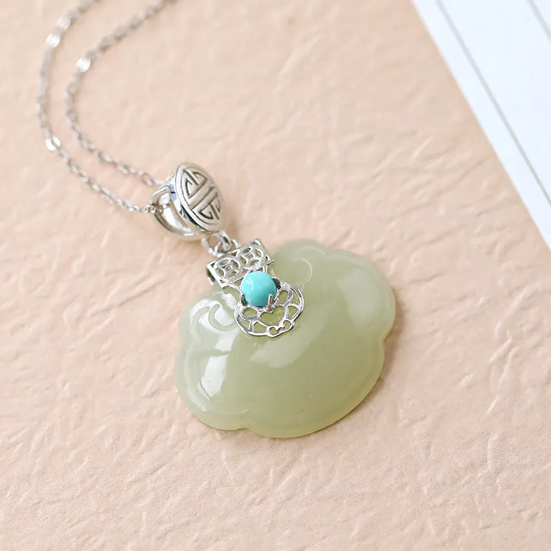 Natural Jade Pendant Nephrite Turquoise Silver Pendant ZPT124