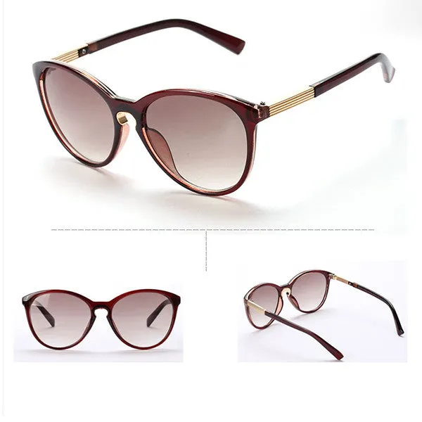 New Fashion Womens Vintage Oversized Cat Eye Round Sunglasses Eyewear Metal Frame Sun Glasses UV400