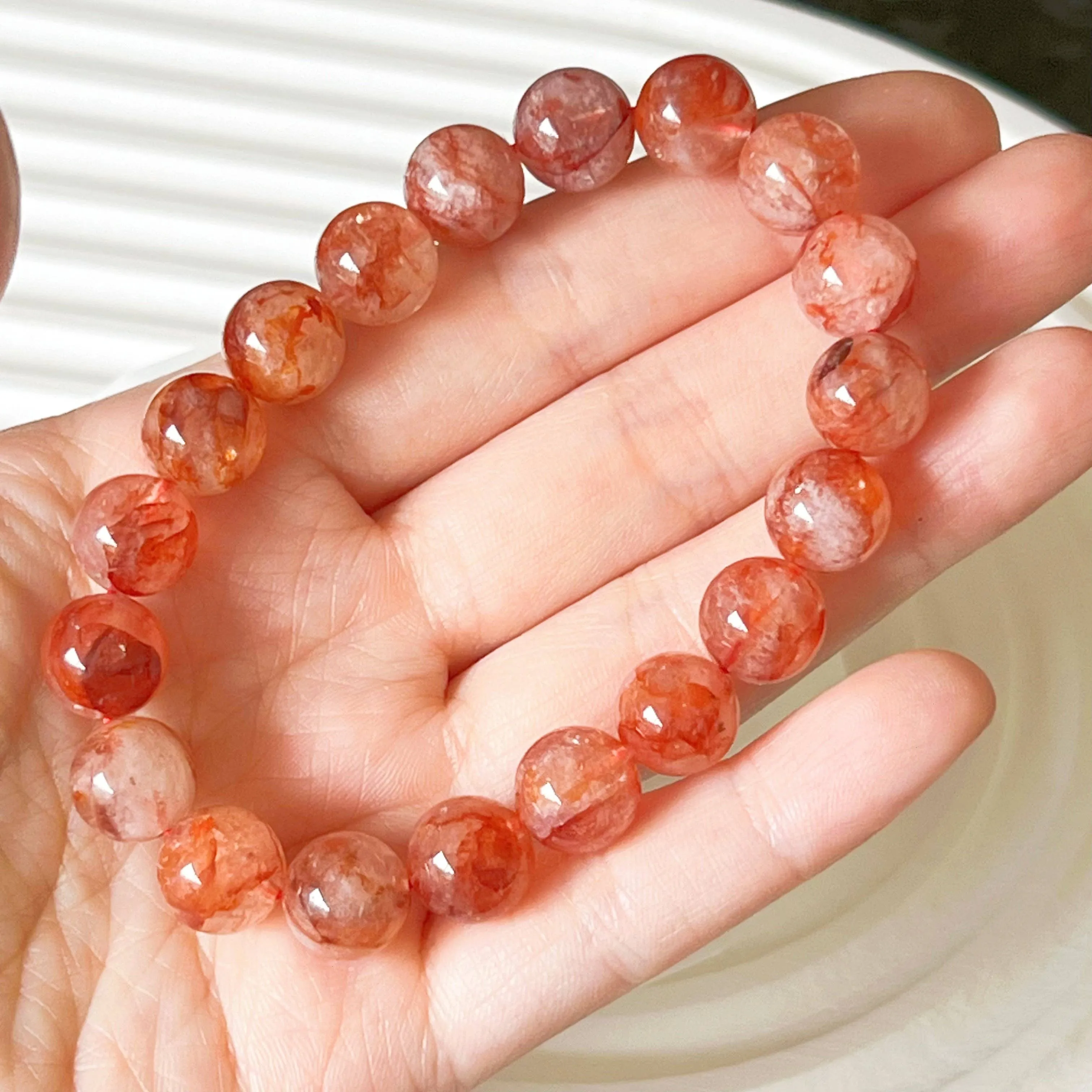 Ninaouity - Root Chakra Hematoid Fire Quartz Crystal Bracelet