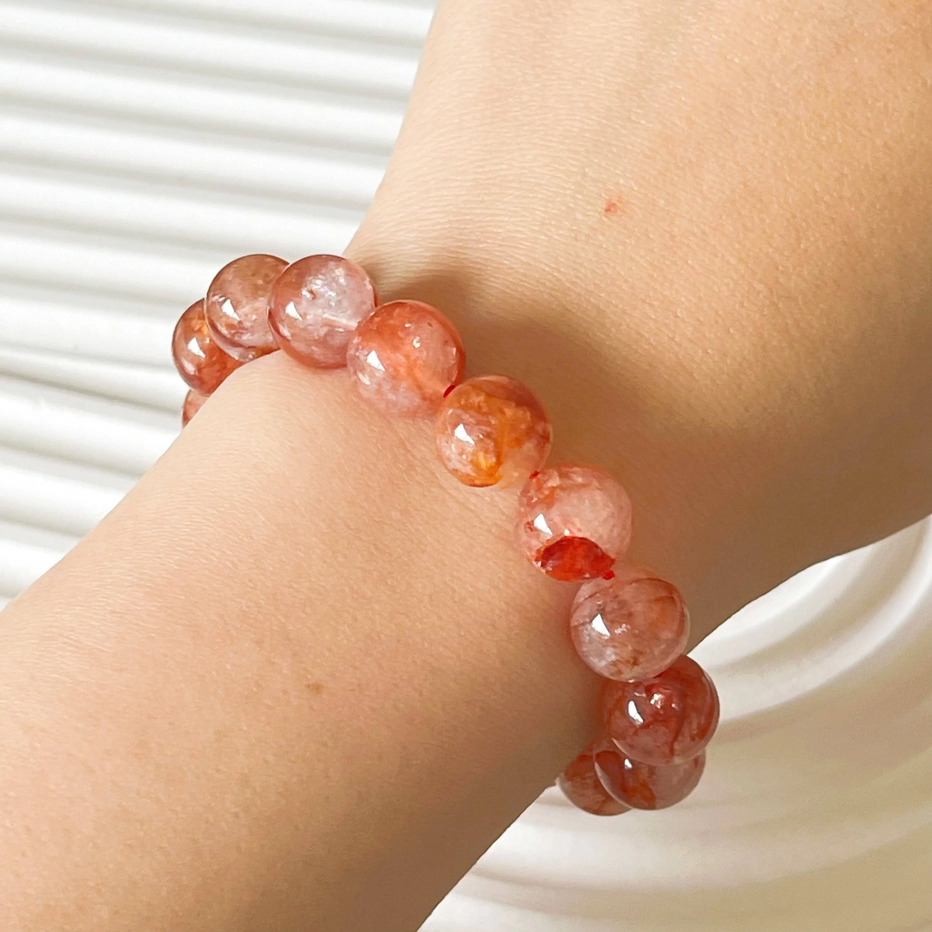 Ninaouity - Root Chakra Hematoid Fire Quartz Crystal Bracelet