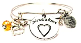 November Circle Expandable Bangle Bracelet Set