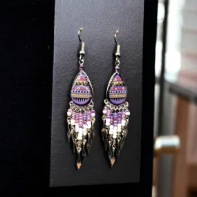 OldTribes™ Small Sized Southwestern Purple Teardrop Earrings