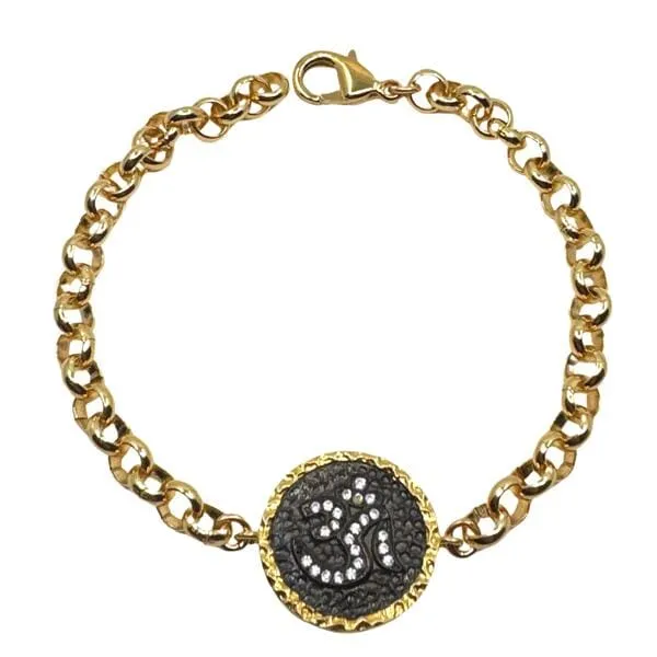 Om Bracelet on Gold Fill Rolo Chain: (BCG465OM)