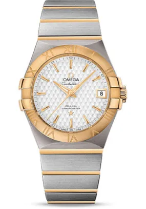 Omega Constellation Co-Axial Watch - 35 mm Steel Case - Yellow Gold Bezel - Silver Dial - Yellow Gold Bracelet - 123.20.35.20.02.006