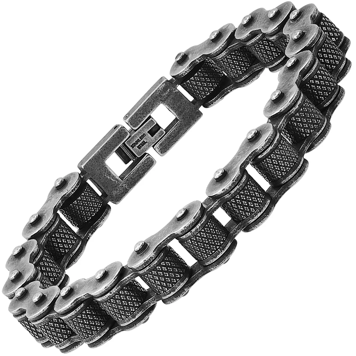 Oxidized Bicycle Chain Link Bracelet