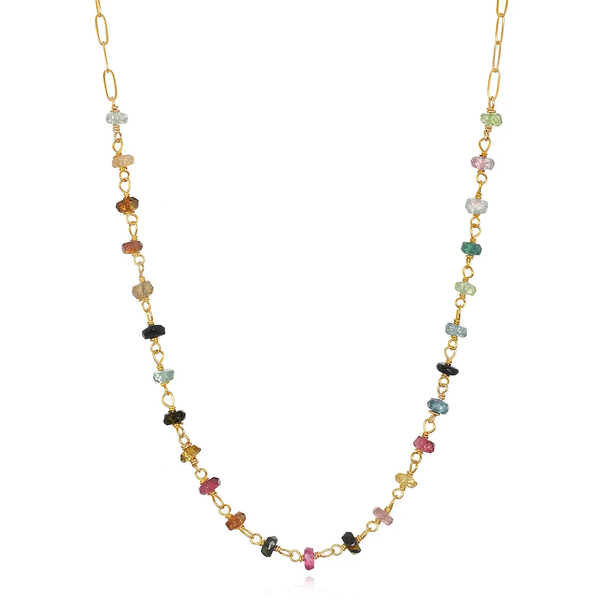 Paperclip Necklace - Tourmaline