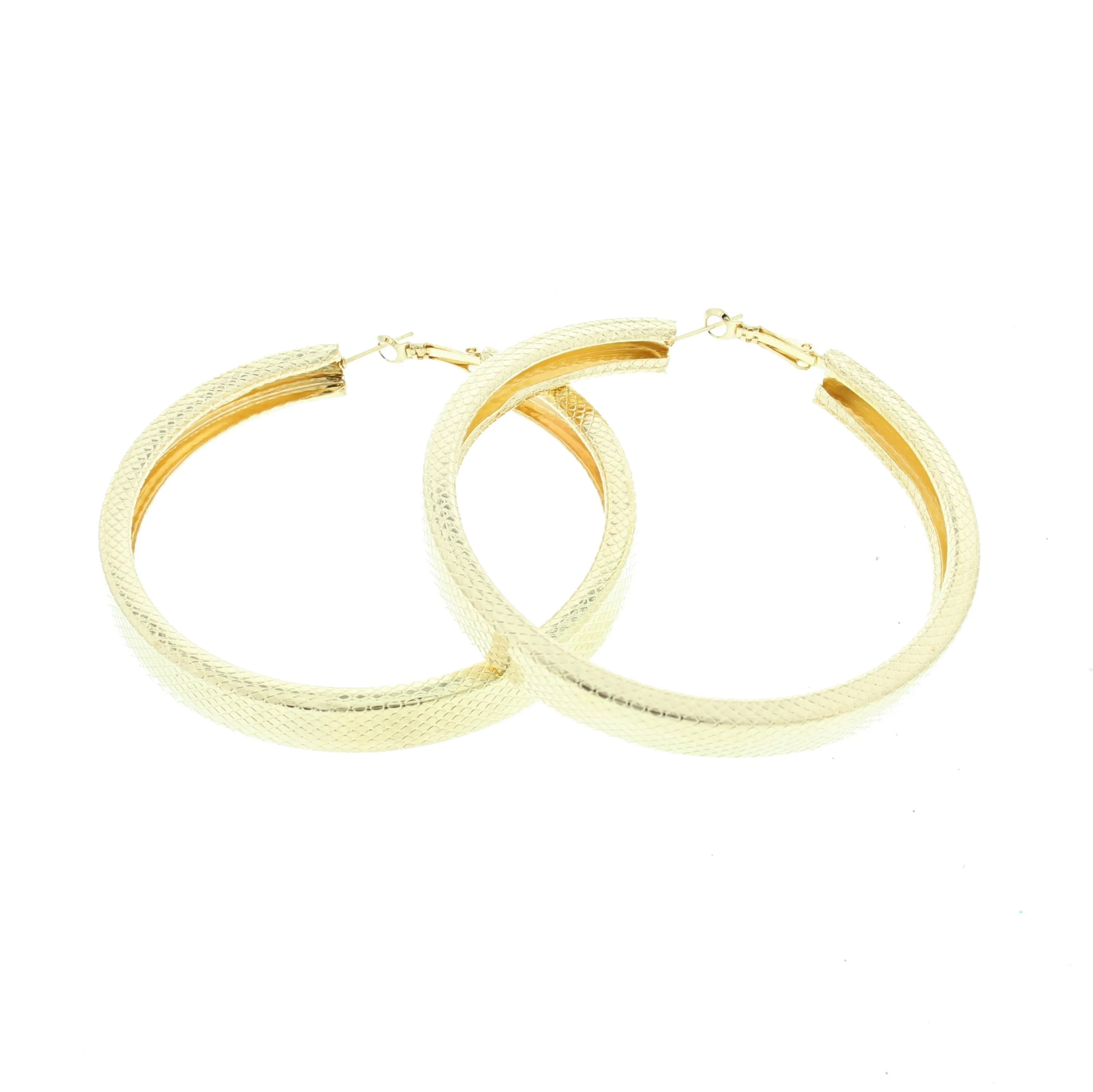 Patterned Hoop Earrings (Diamater - 7cm, 0.8cm Thick)