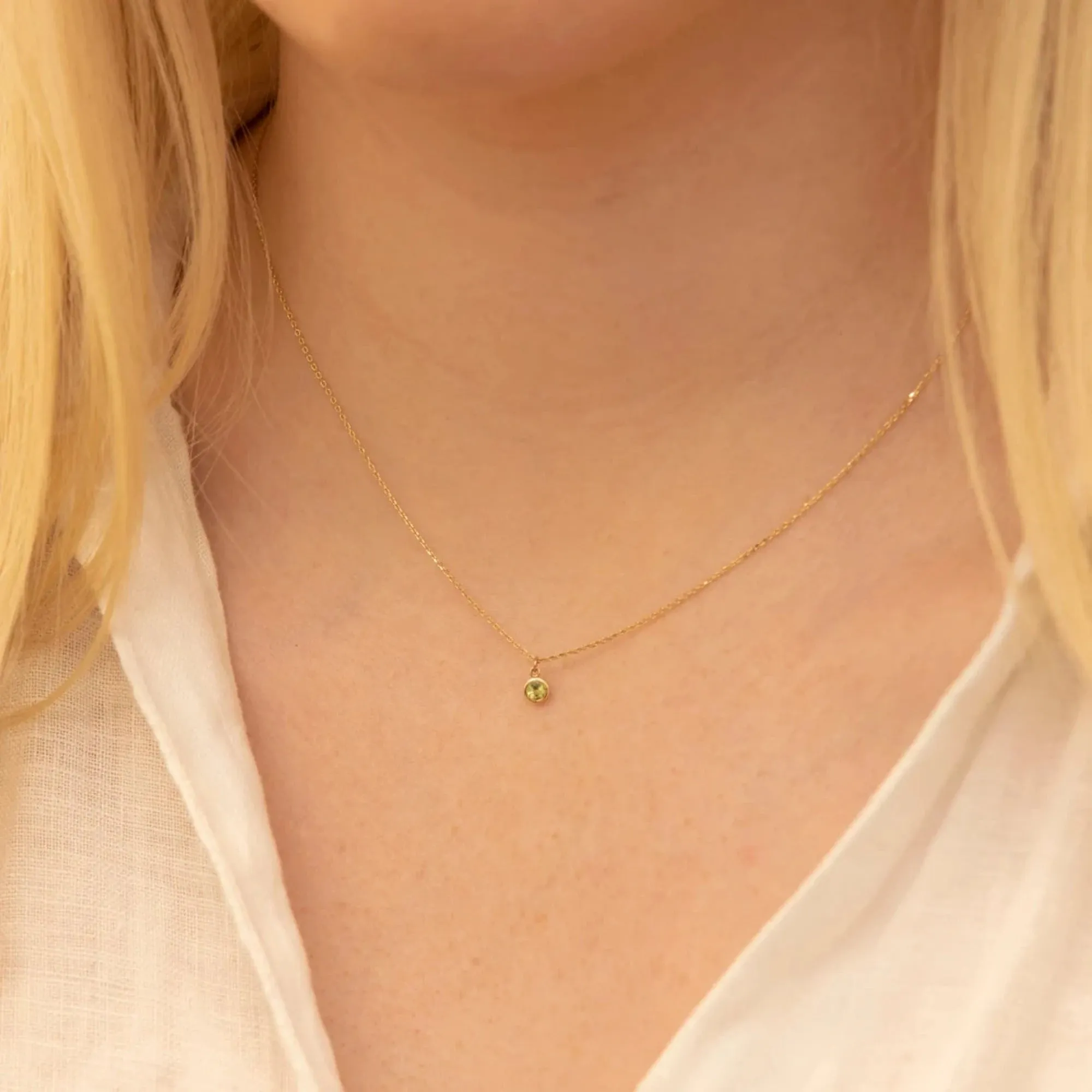 Peridot Charm Necklace, Vienna