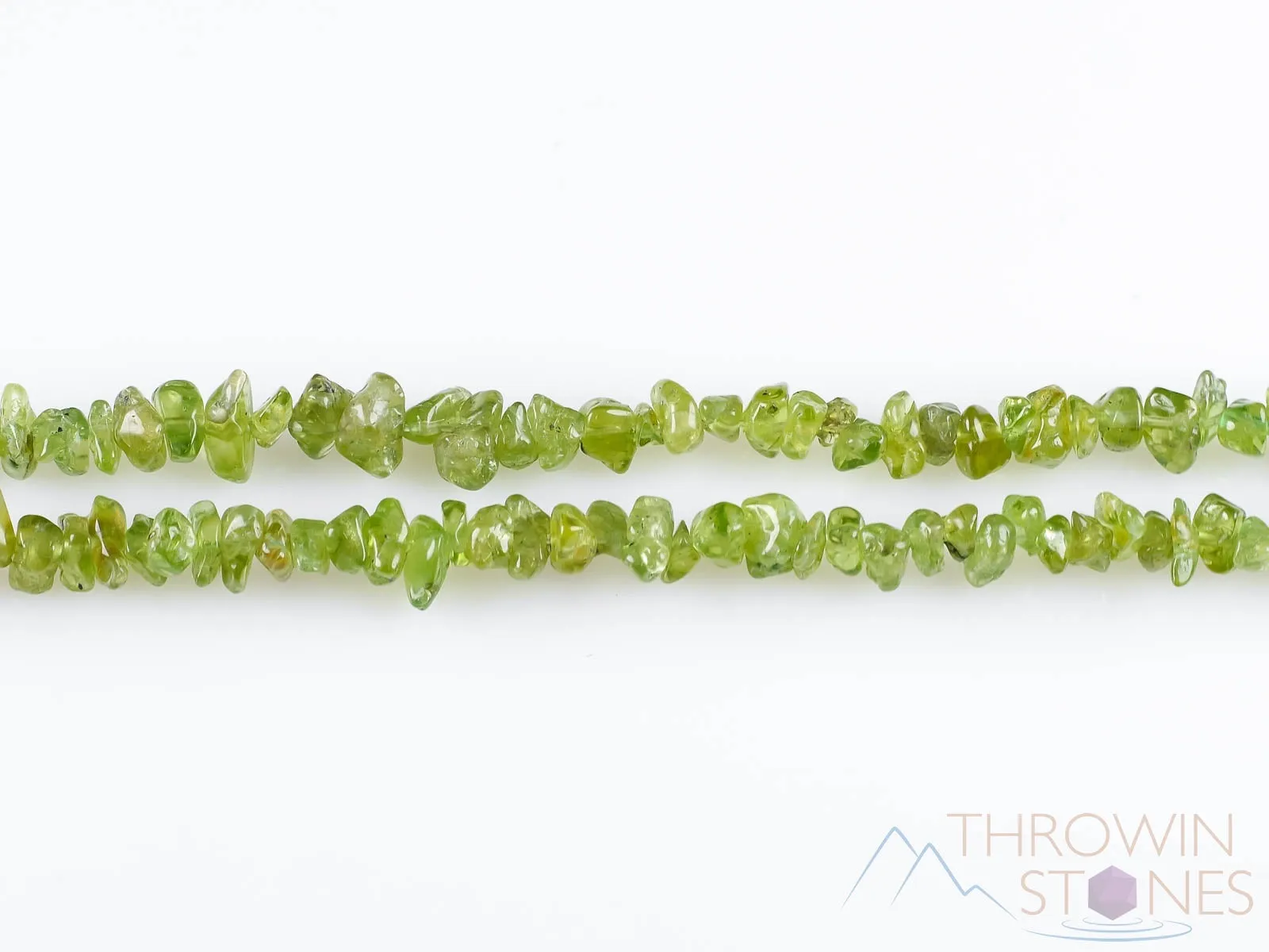 PERIDOT Crystal Necklace - Chip Beads - Long Crystal Necklace, Birthstone Necklace, Handmade Jewelry, E0797