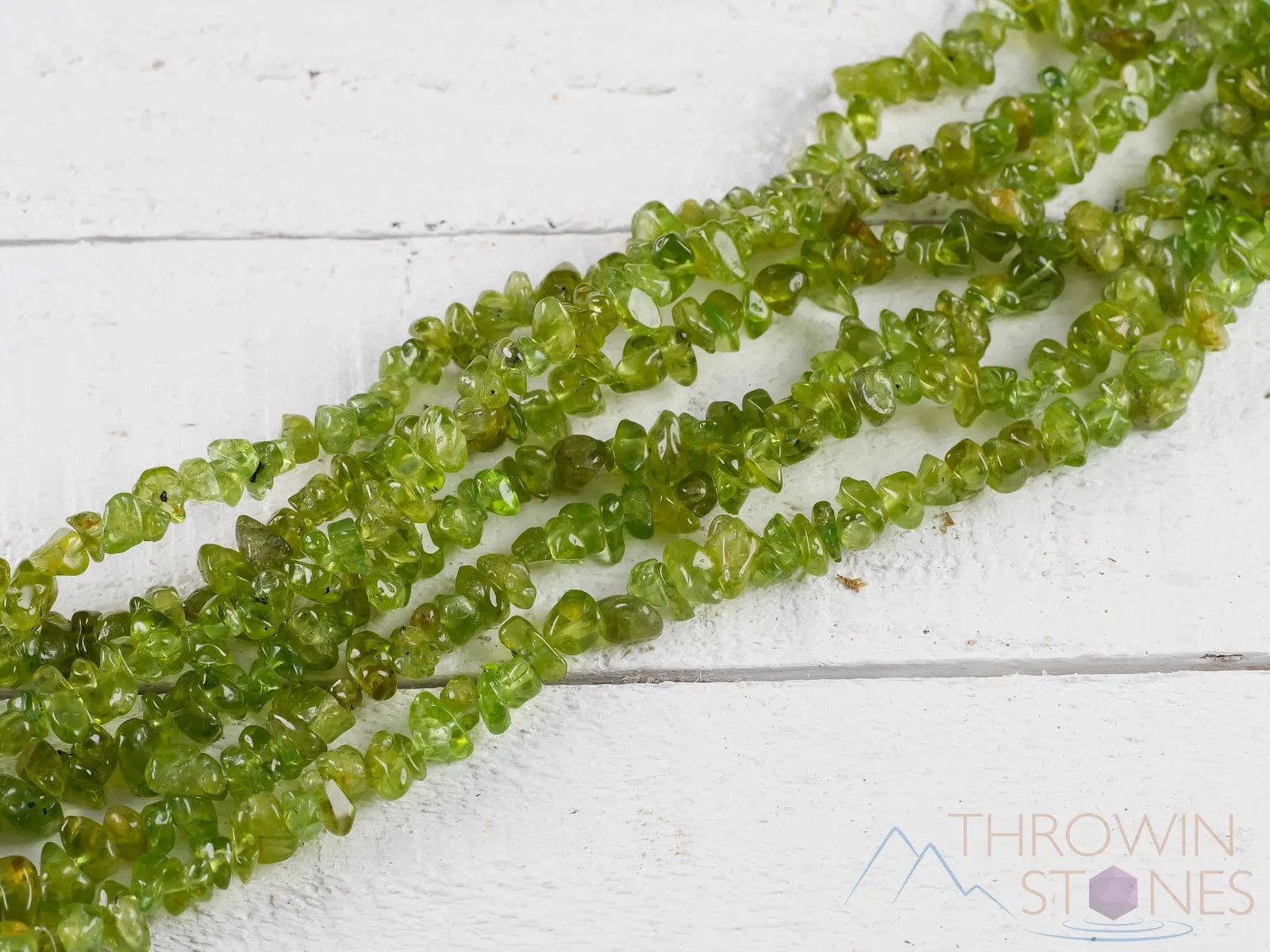 PERIDOT Crystal Necklace - Chip Beads - Long Crystal Necklace, Birthstone Necklace, Handmade Jewelry, E0797