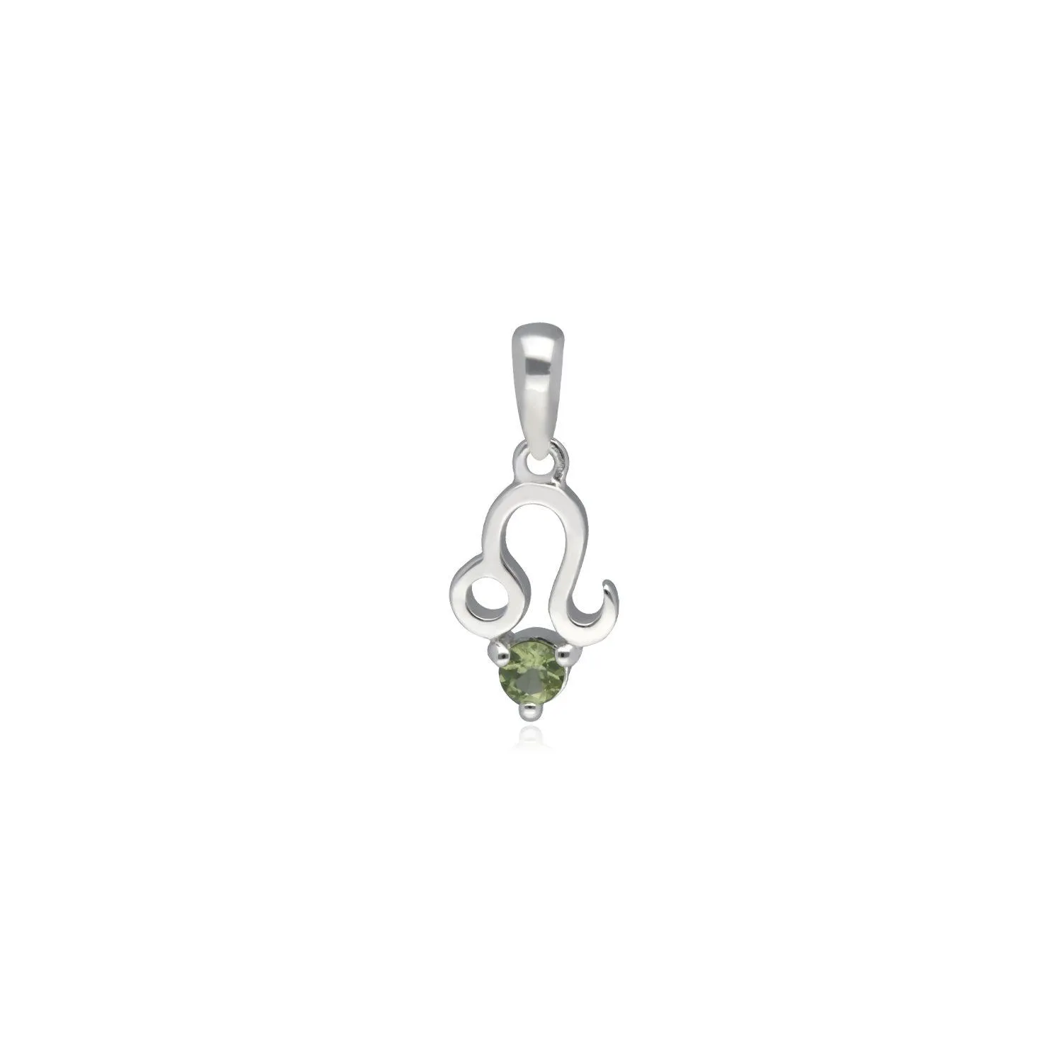 Peridot Leo Sternzeichen Anhänger in 9ct Weiß Gold