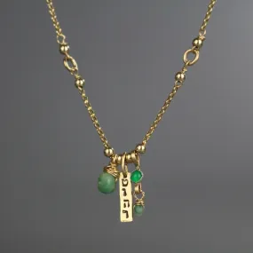 Personalized Green Emerald Purity Necklace