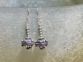 Petite Silver Drop Tribal Earrings