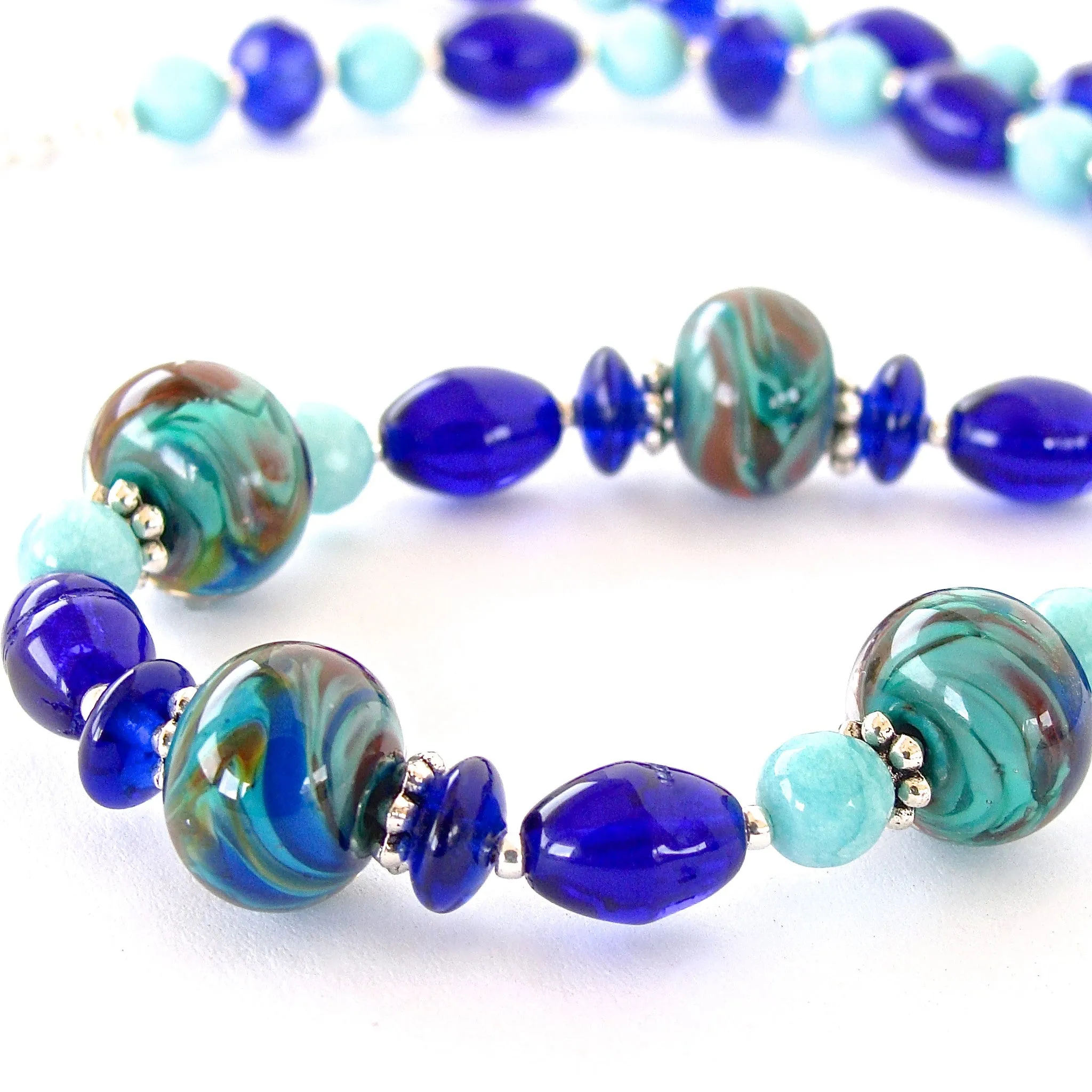 Plymouth: Handmade Cobalt Blue Necklace Set