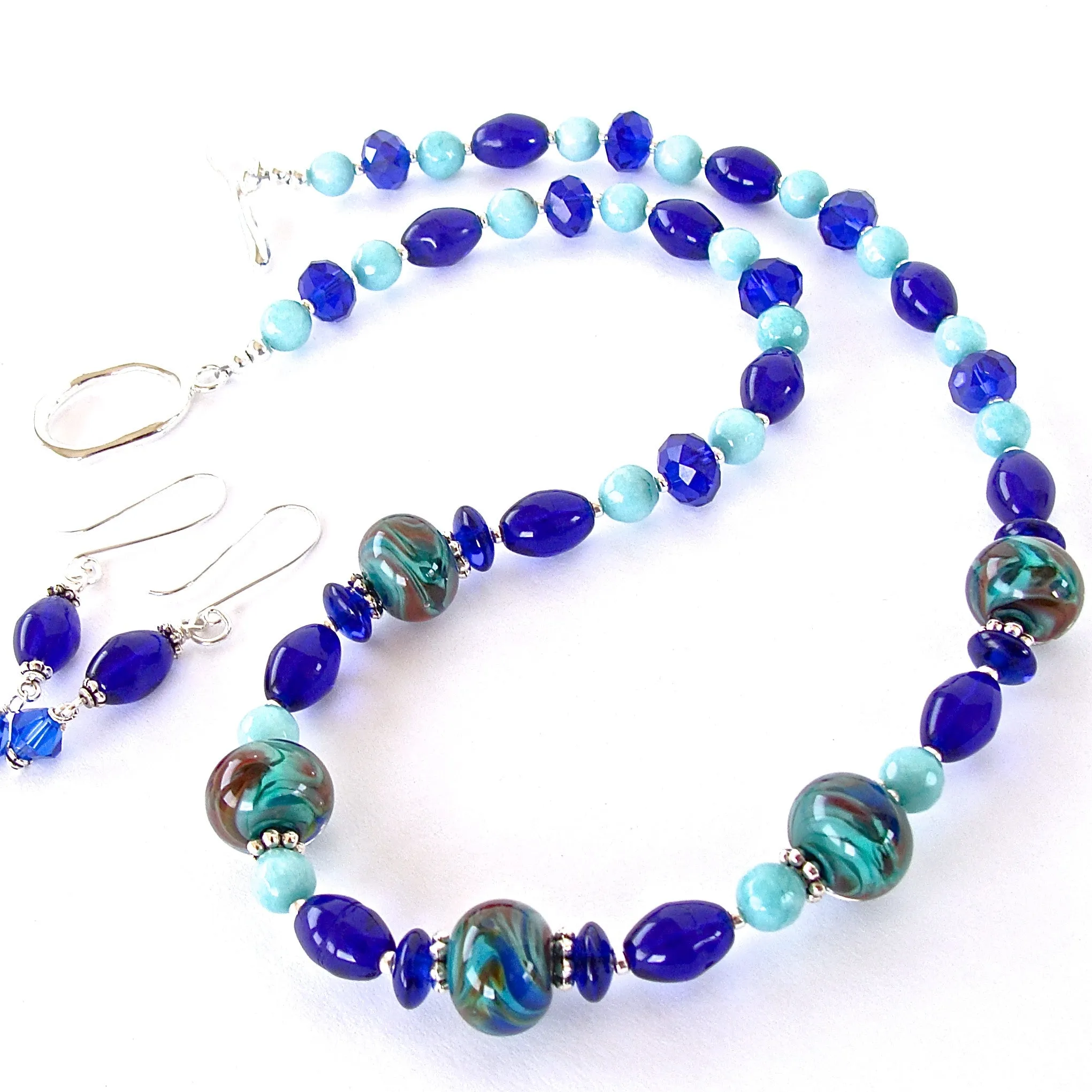 Plymouth: Handmade Cobalt Blue Necklace Set