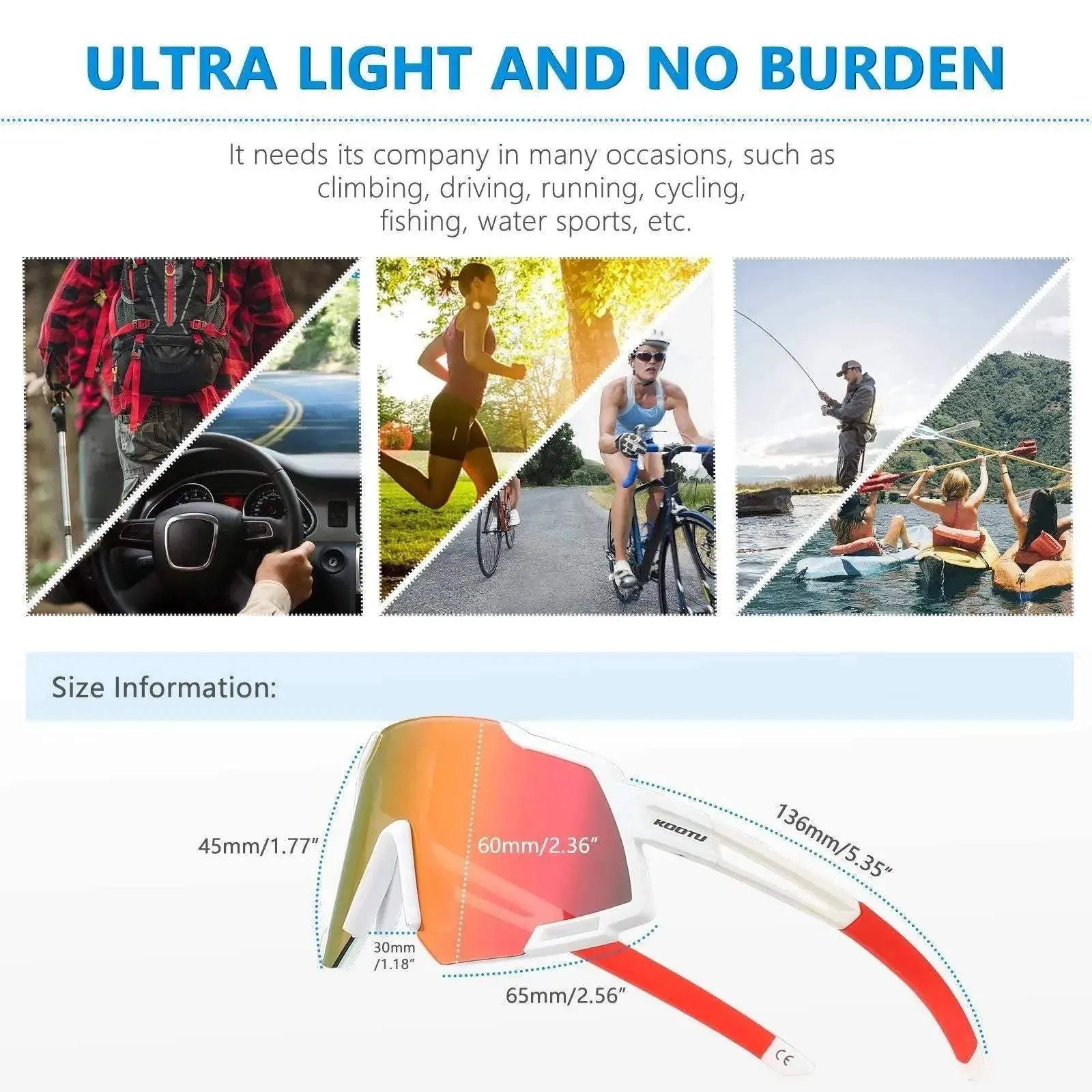 Polarized Cycling Sunglasses 5 Lens Bike Glasses Cycling Eyewear