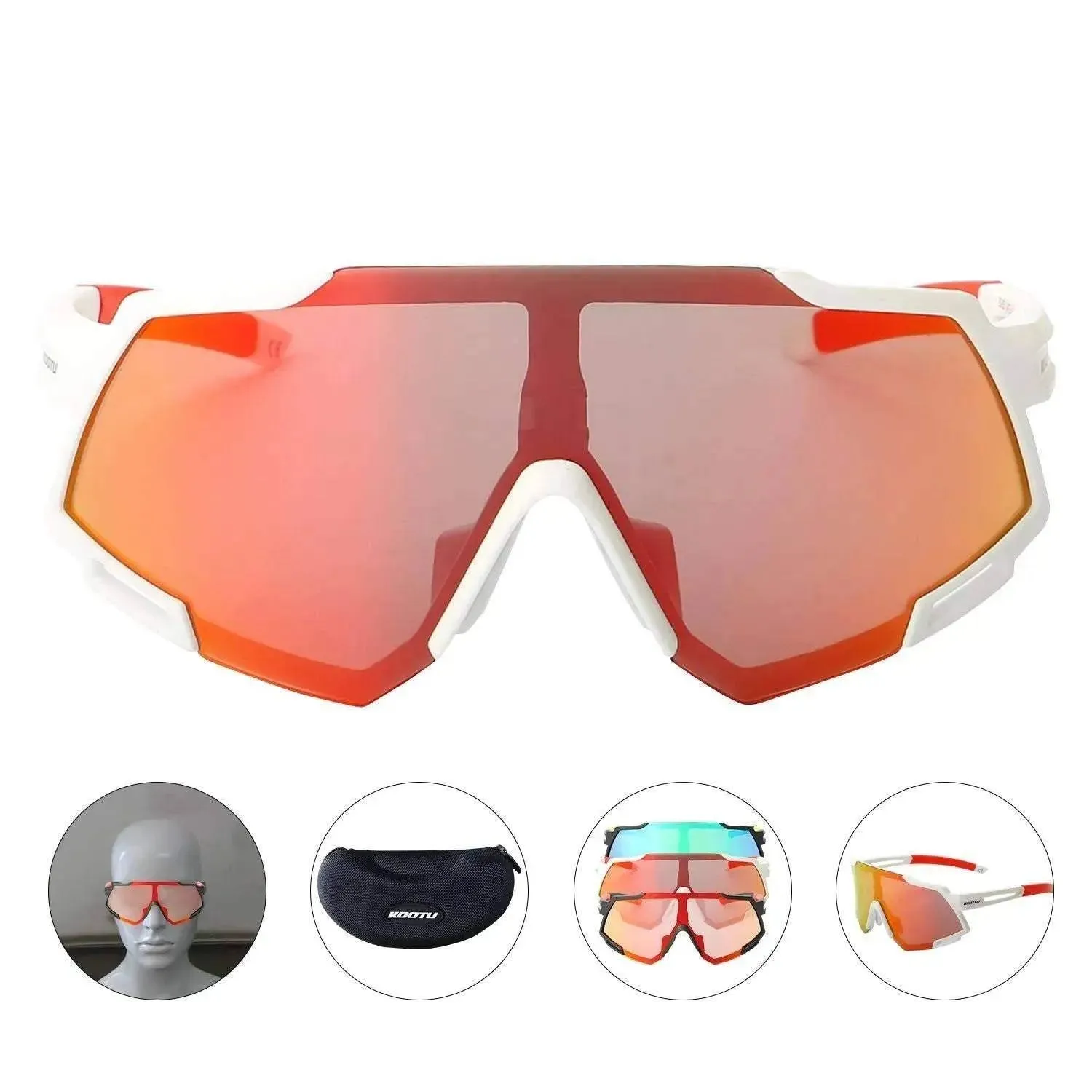 Polarized Cycling Sunglasses 5 Lens Bike Glasses Cycling Eyewear