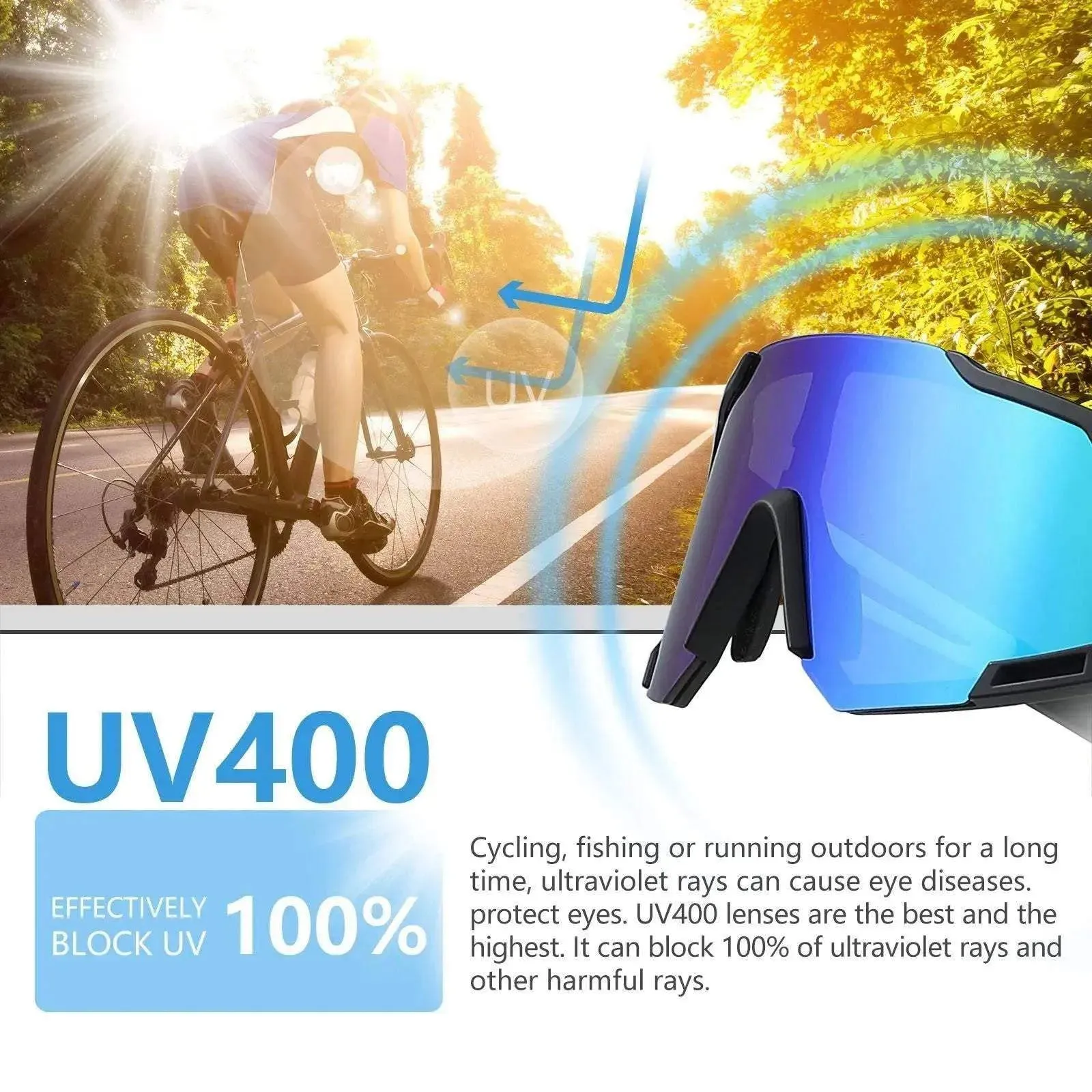 Polarized Cycling Sunglasses 5 Lens Bike Glasses Cycling Eyewear